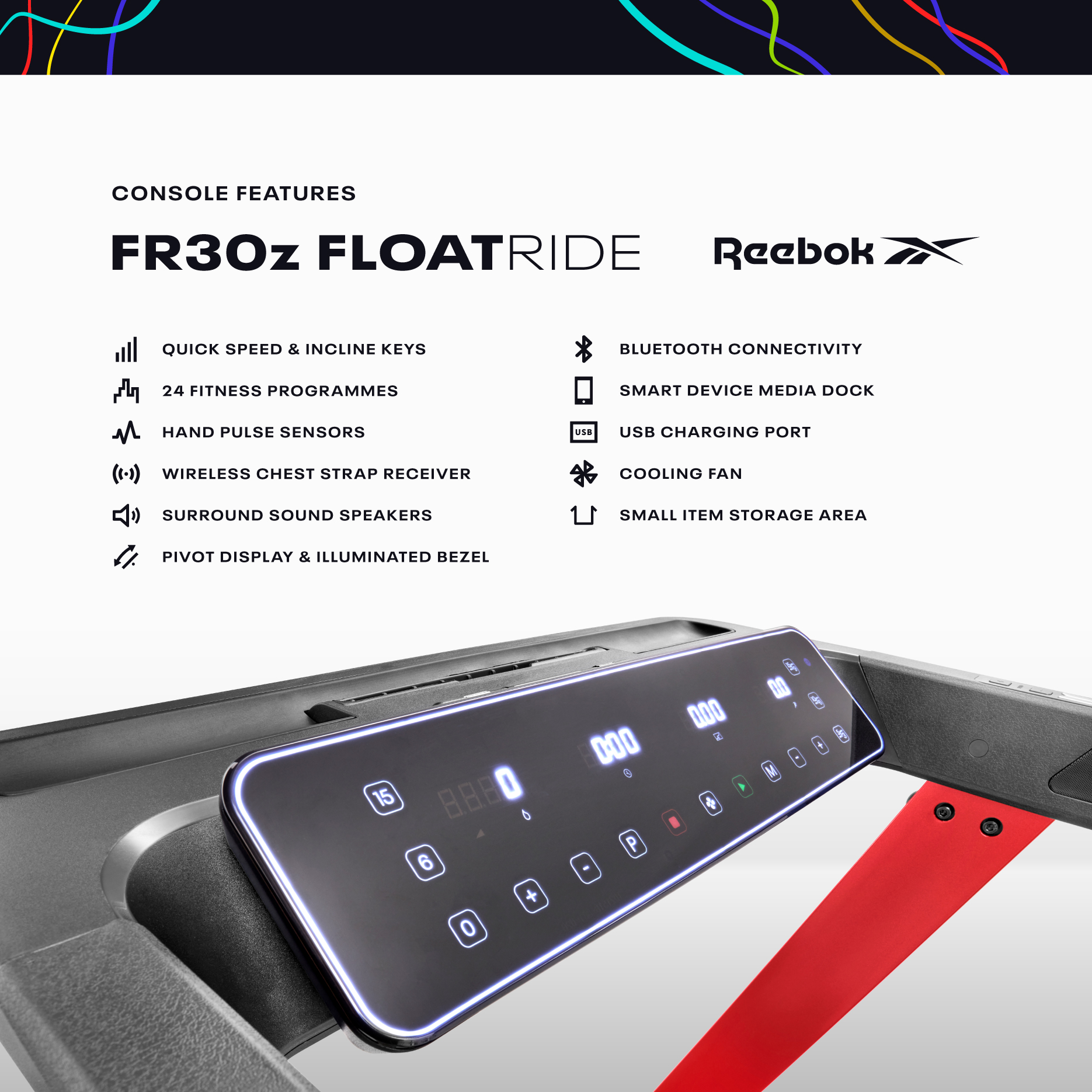 Reebok RVFR-10421RD FR30z Floatride Treadmill (Red)