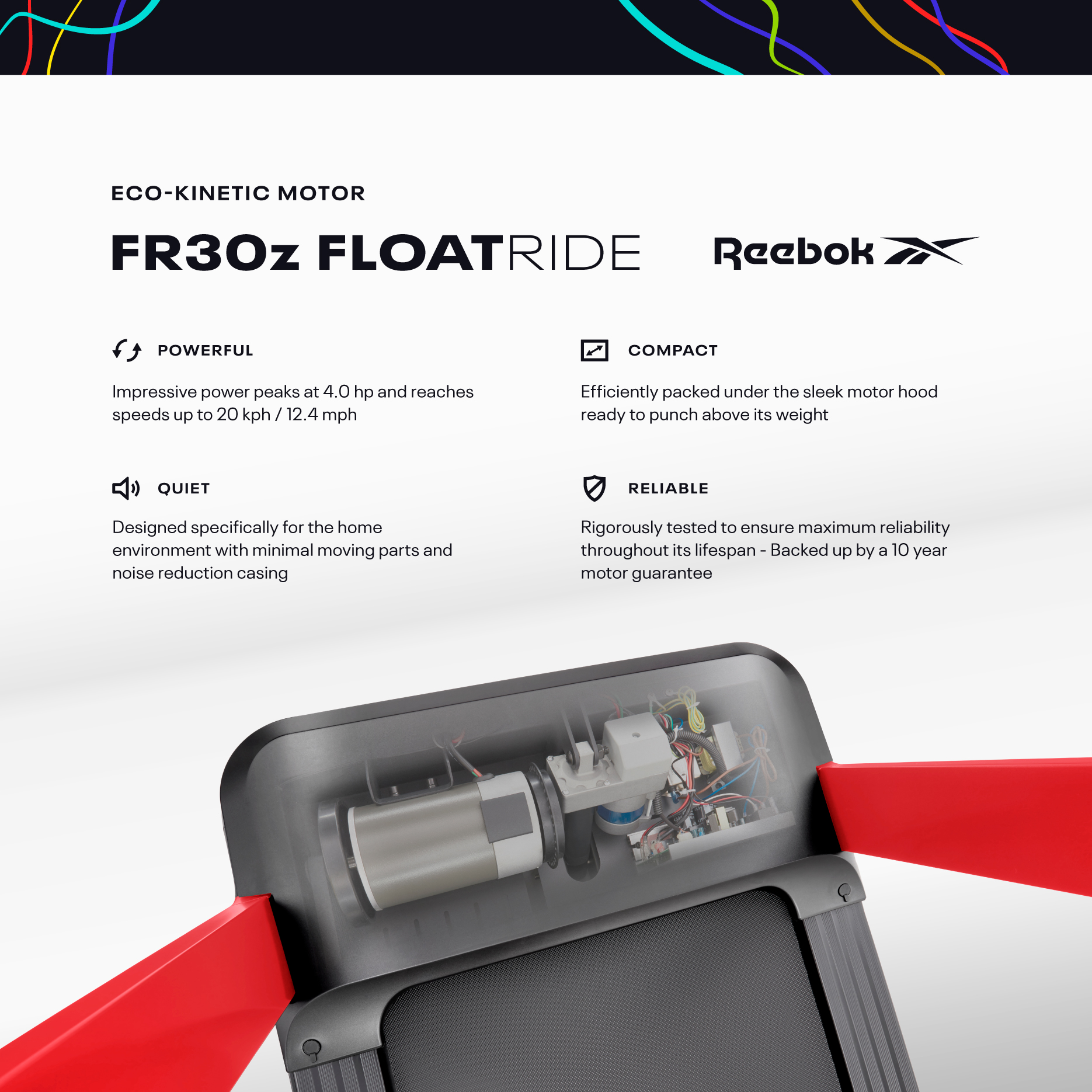 Reebok RVFR-10421RD FR30z Floatride Treadmill (Red)