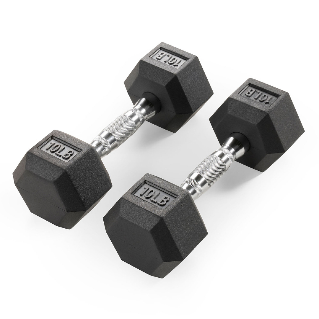 Rising DB001 Rubber Hex Dumbbell - Single (10lbs)