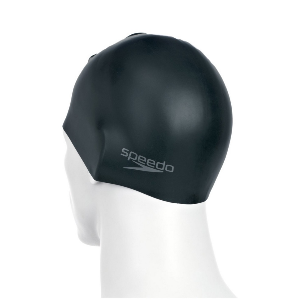 Speedo 8-709849097 Plain Molded Junior Silicone Swimming Cap (Black)