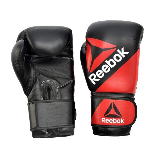 Reebok RSCB-10040 10oz Combat Leather Training Gloves (Red/Black)