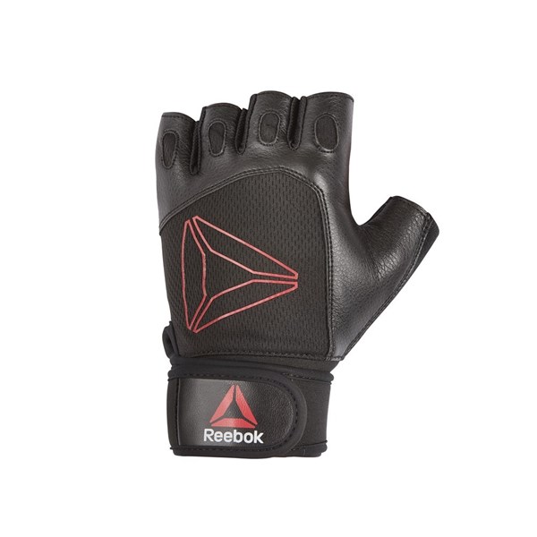 Reebok RAGB-15615 Lifting Gloves - Black/Red (Large)
