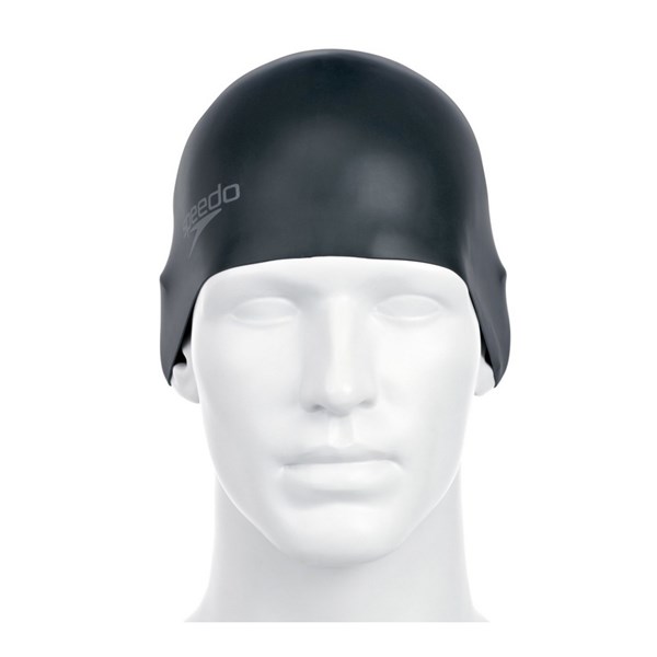 Speedo 8-709849097 Plain Molded Junior Silicone Swimming Cap (Black)