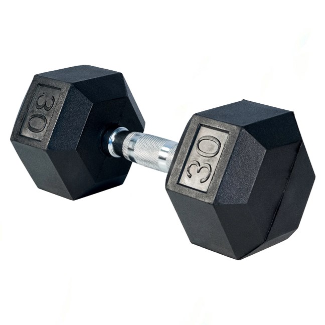 Rising DB001 Rubber Hex Dumbbell - Single (30lbs)