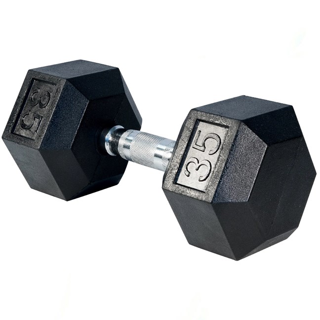 Rising DB001 Rubber Hex Dumbbell - Single (35lbs)