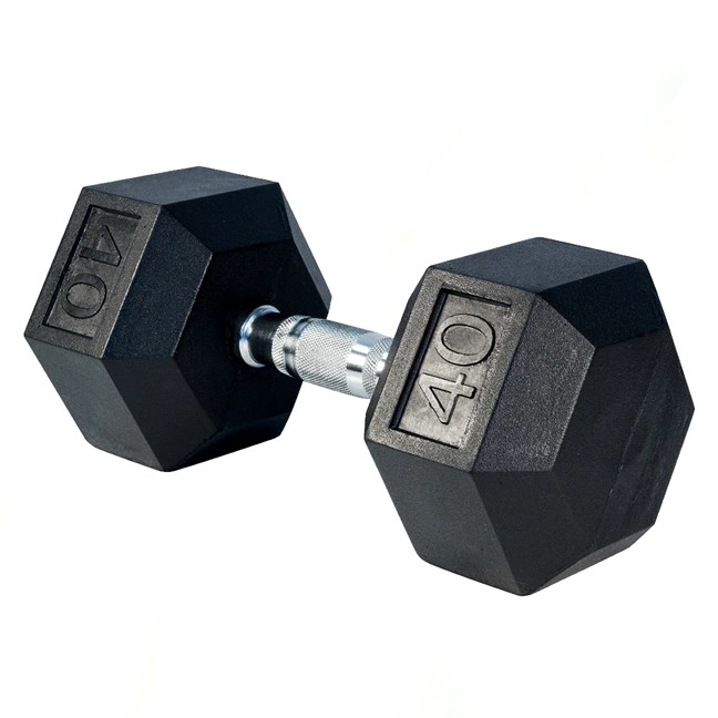 Rising DB001 Rubber Hex Dumbbell - Single (40lbs)
