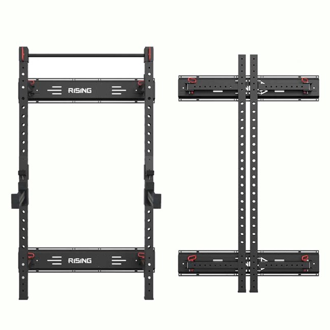 Rising PK050 Wall Mounted Folding Squat Rack (Spotter arms not included)