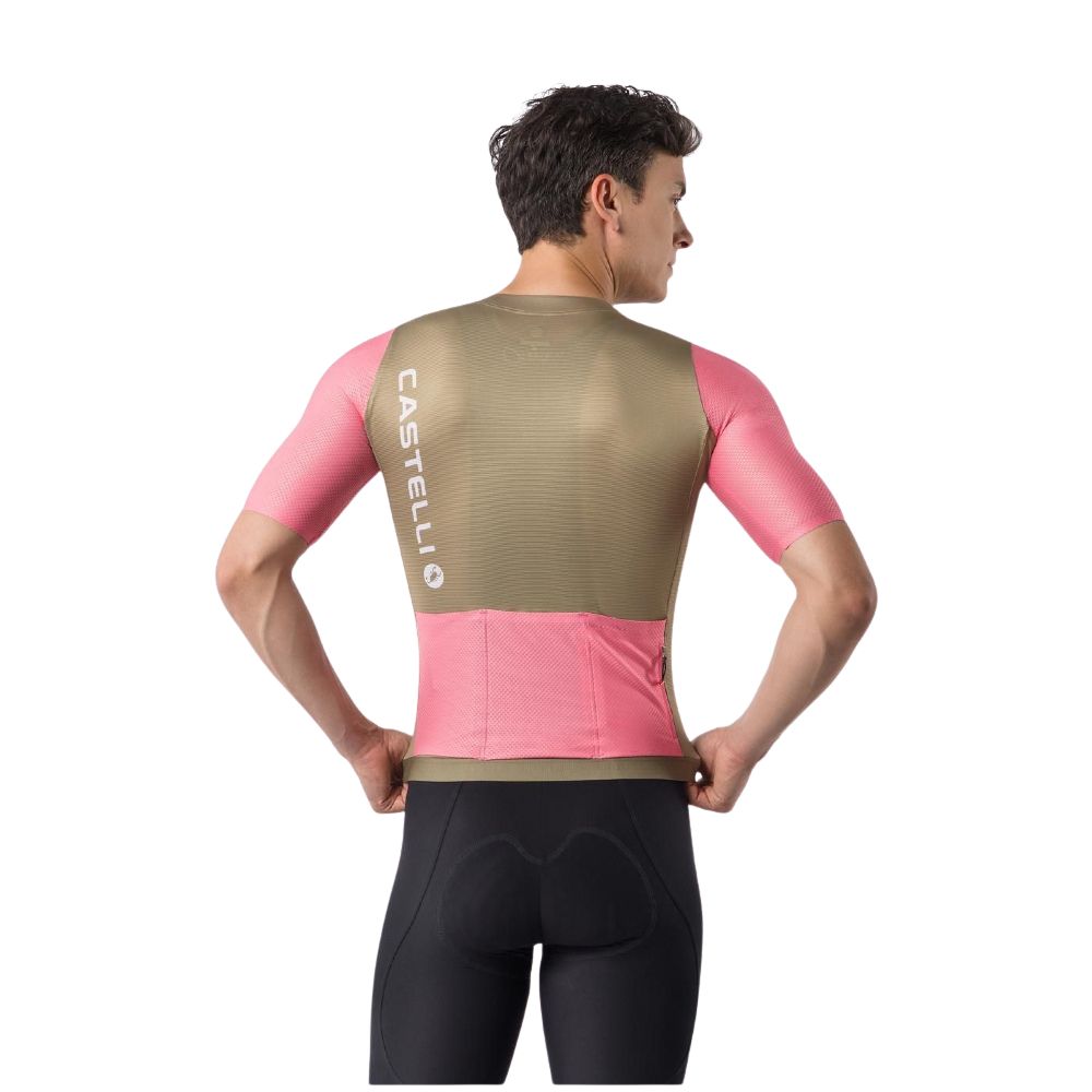 Castelli 4526009-204 Corretto Jersey '26 Men's Road Cycling Jersey - Elmwood / Rosa Giro-White (XL)