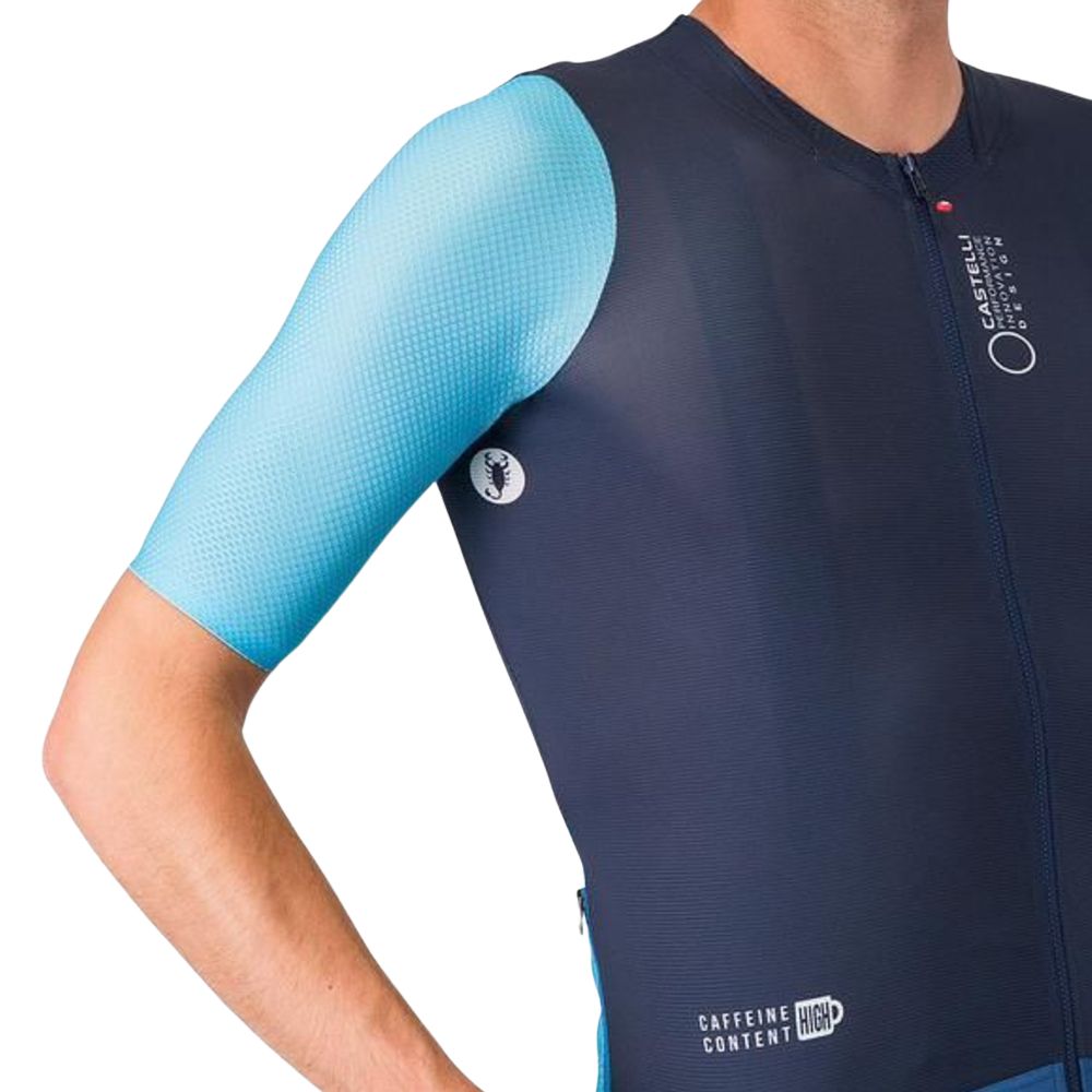 Castelli 4526009-424 Corretto Men's Jersey '26 - Belgian Blue / Neon Cobalt-White (L)
