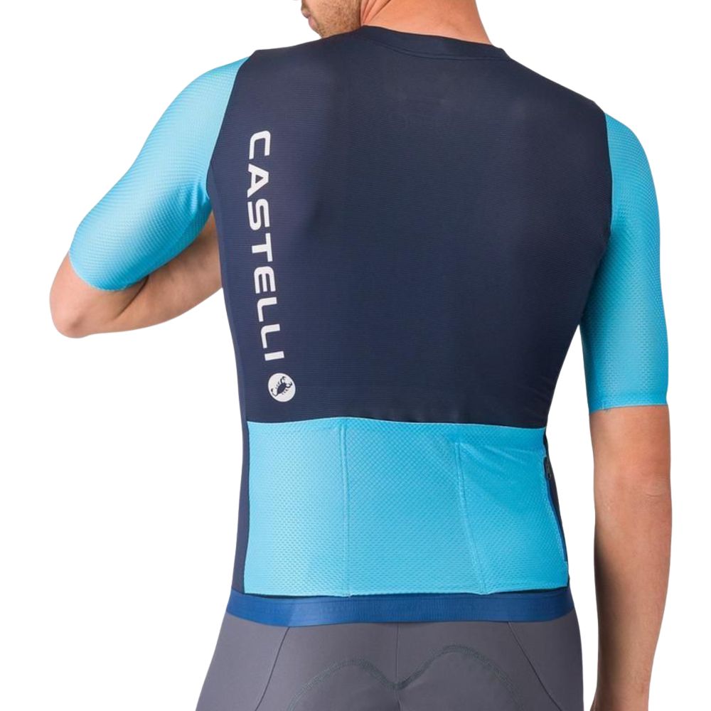 Castelli 4526009-424 Corretto Men's Jersey '26 - Belgian Blue / Neon Cobalt-White (M)