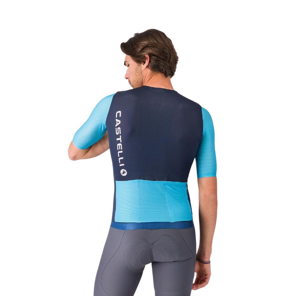 Castelli 4526009-424 Corretto Men's Jersey '26 - Belgian Blue / Neon Cobalt-White (M)