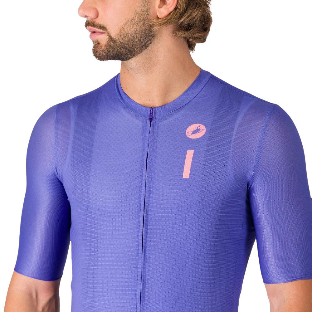 Castelli 4526017-501 Drittone Logo Jersey '26 - Ultraviolet / Rosa Giro (XL)