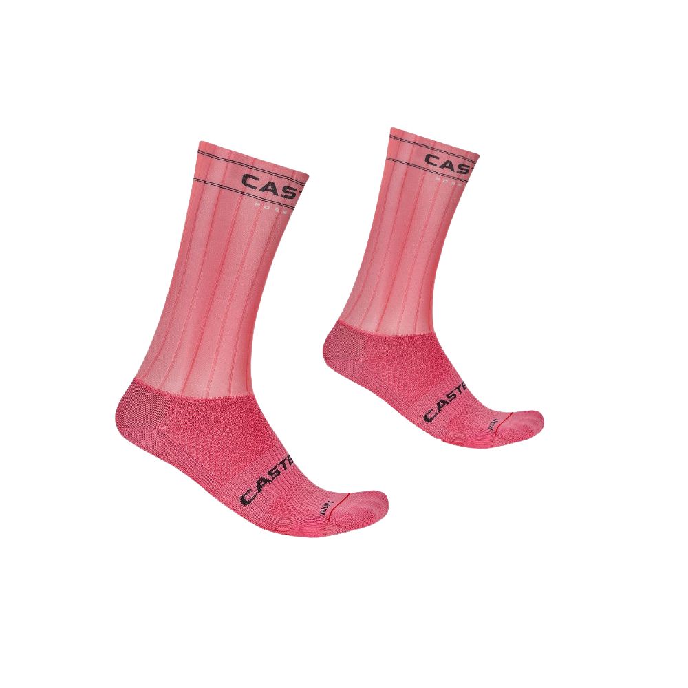 Castelli 4526030-025 Fast Feet 4 Sock - Rosa Giro (L/XL)