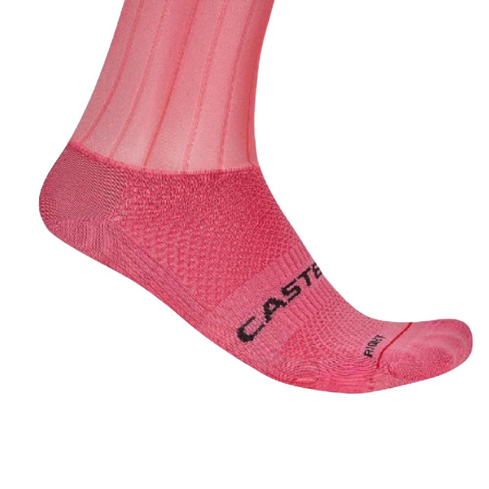 Castelli 4526030-025 Fast Feet 4 Sock - Rosa Giro (L/XL)