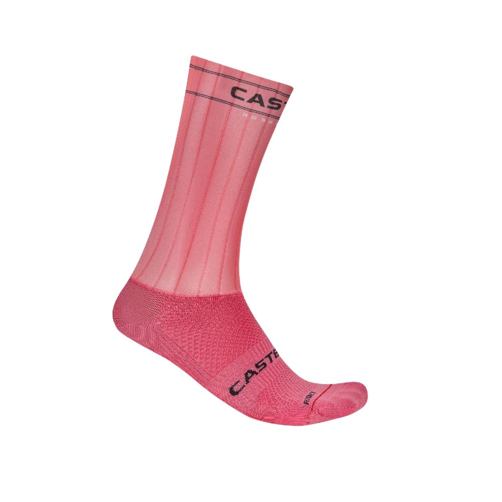 Castelli 4526030-025 Fast Feet 4 Sock - Rosa Giro (S/M)