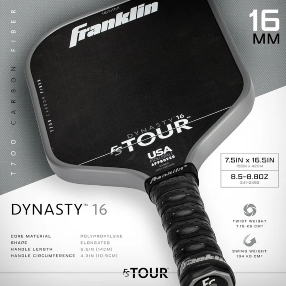 Franklin 52969 FS Tour Dynasty Pickleball Paddle - 16mm (Gray)