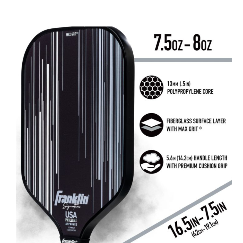 Franklin 52985C1 Signature Pro Series 16mm Pickleball Paddle (Black)