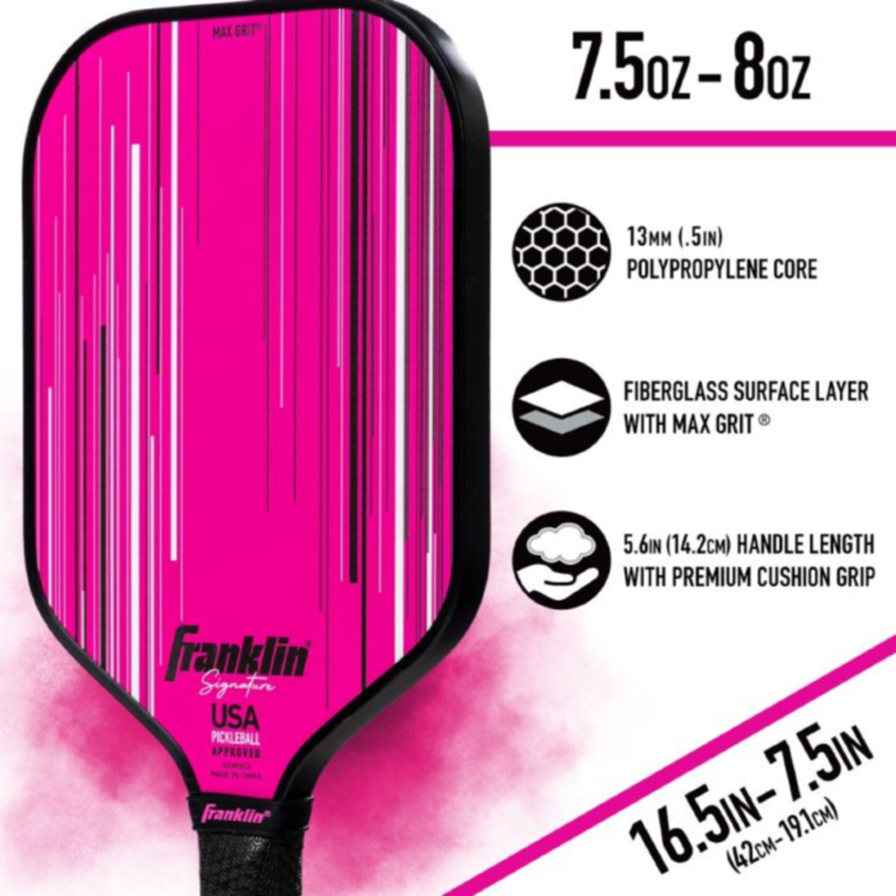 Franklin 52985C3 Signature Pro Series 16MM Pickleball Paddle (Pink)