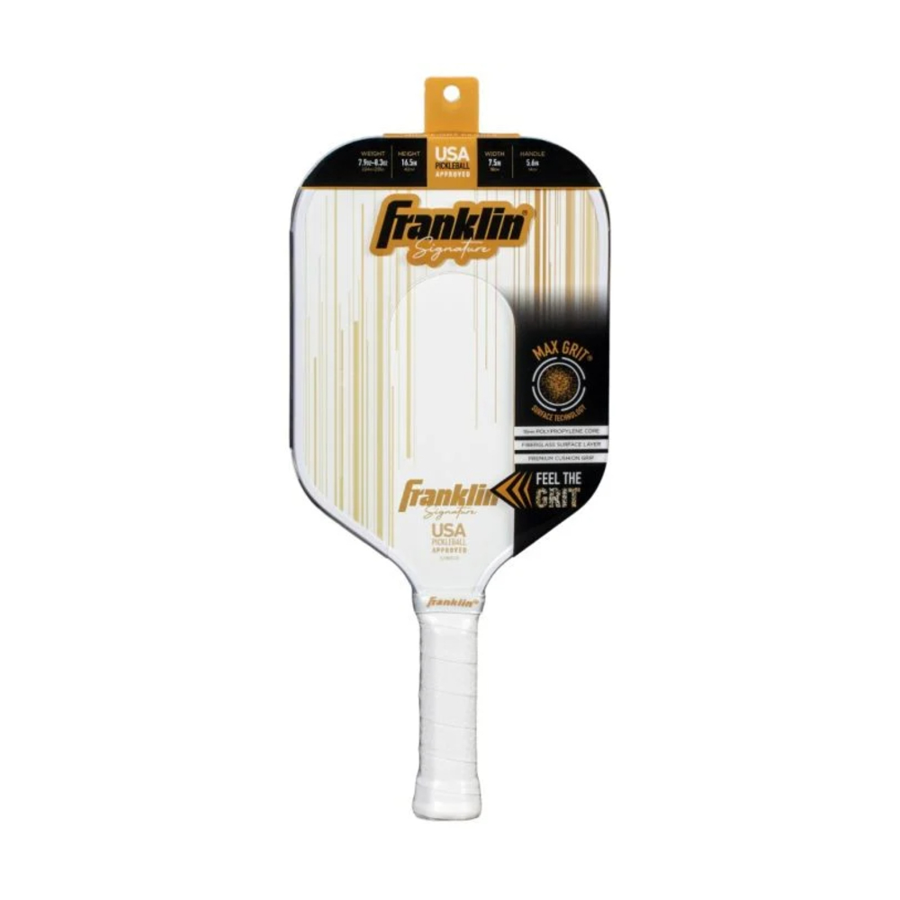 Franklin 52985C5 Signature Pro Series 16MM Pickleball Paddle (White/Gold)