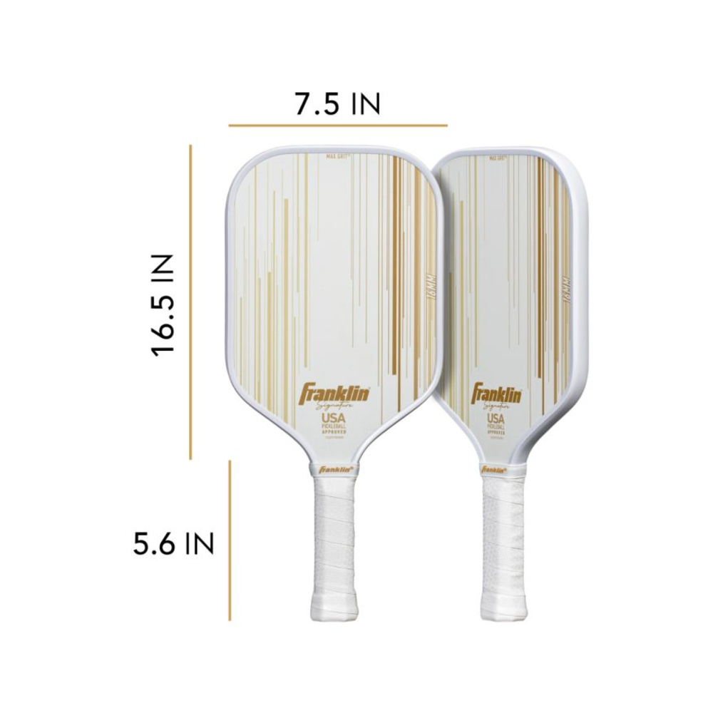 Franklin 52985C5 Signature Pro Series 16MM Pickleball Paddle (White/Gold)