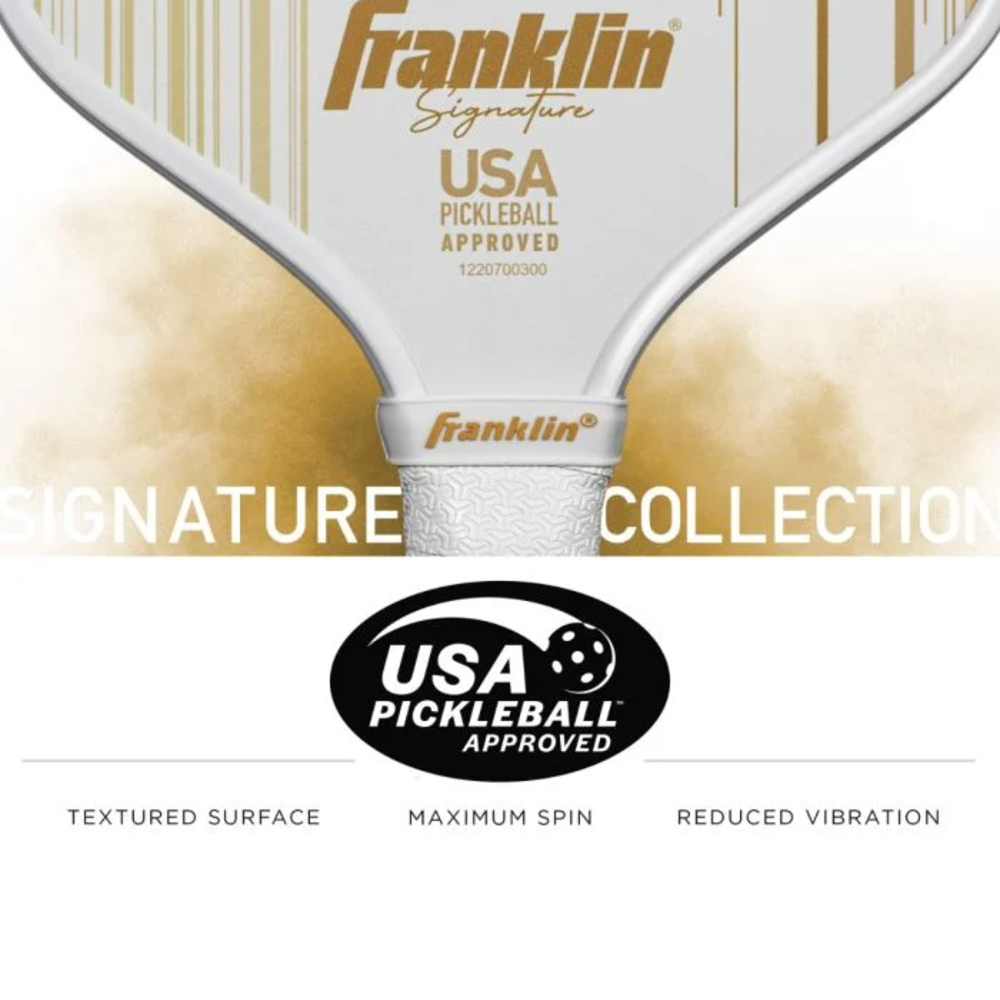Franklin 52985C5 Signature Pro Series 16MM Pickleball Paddle (White/Gold)