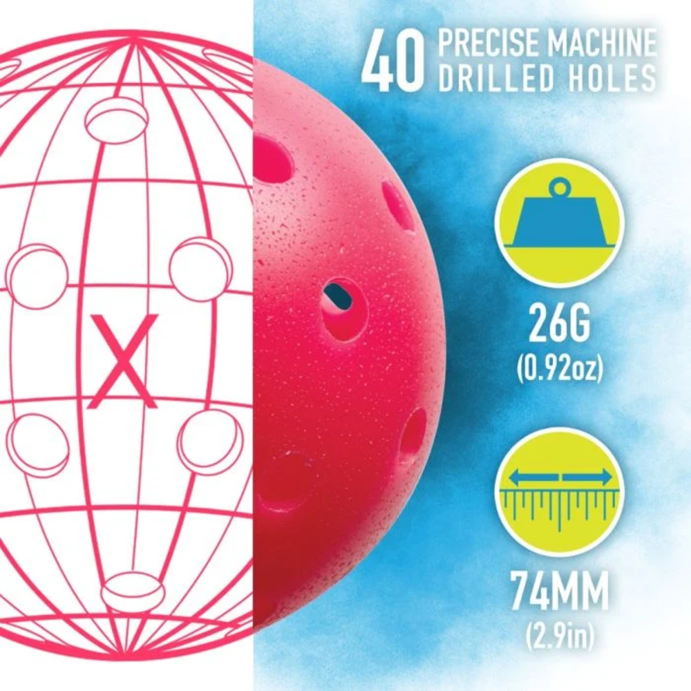 Franklin 52824 X-40 Outdoor Pickleballs - Pink (3 Pack)