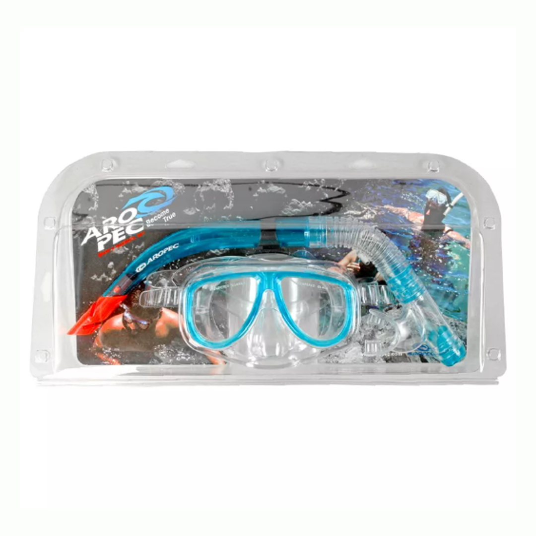 Aropec CO-YA241111P Dolphin Mask and Snorkel Combo Set (Aqua Blue)