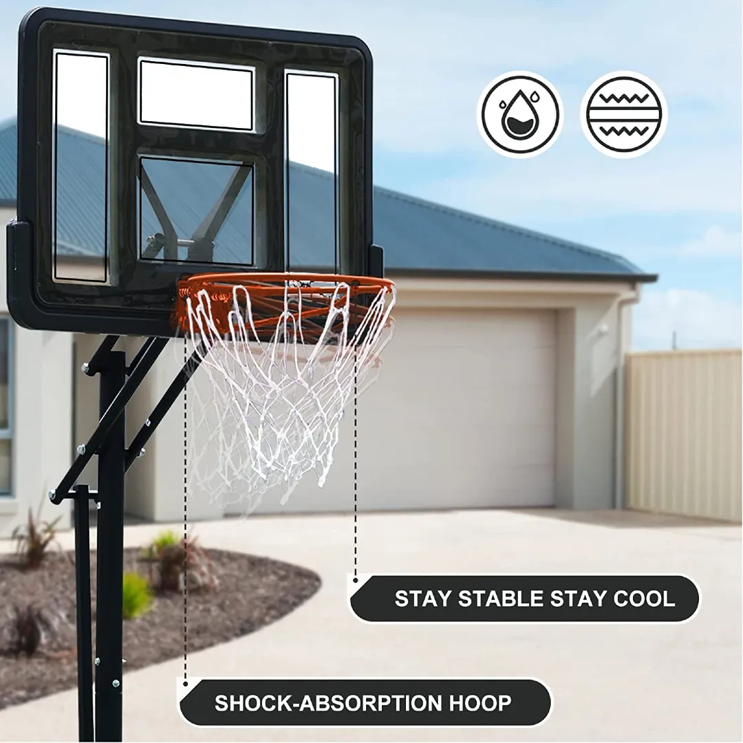 LA Hoops 78702 Basketball Hoop with Handrail-lifting System