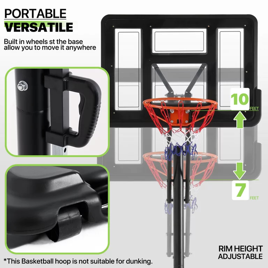 LA Hoops 78702 Basketball Hoop with Handrail-lifting System