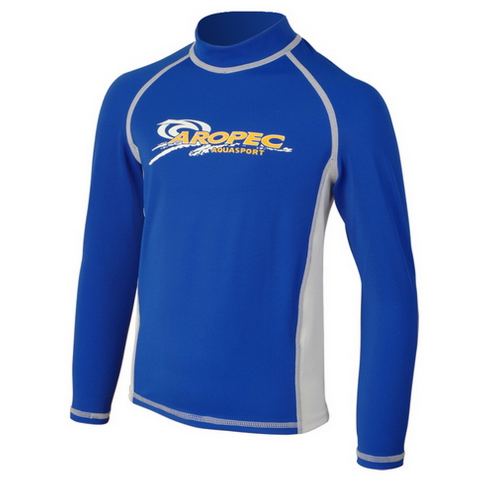 Aropec SS-5K34C-BU Kid's Lycra Long Sleeve Rash Guard - Blue (Size 6)