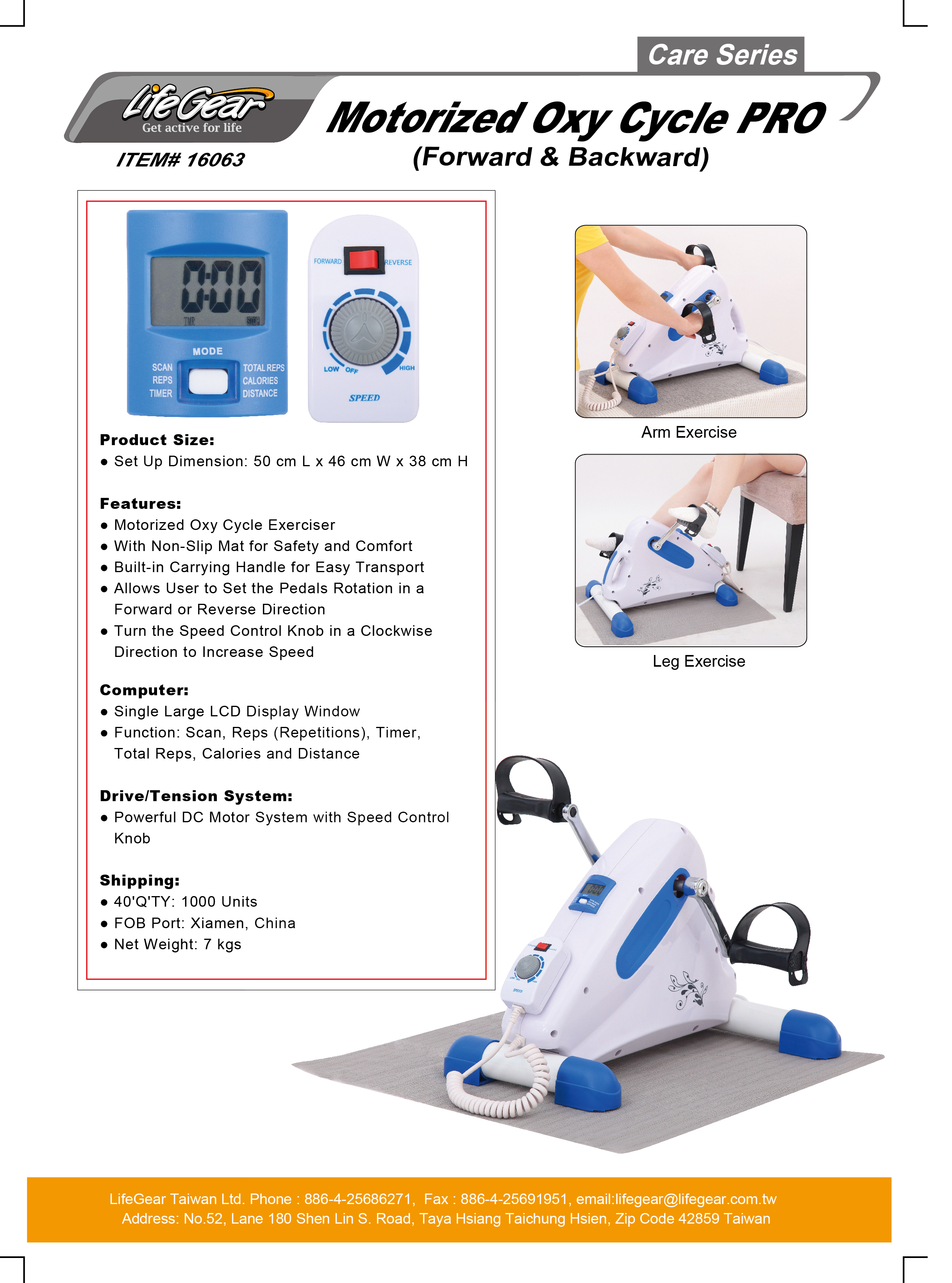 Lifegear 16063 Motorized Oxy Cycle Pro