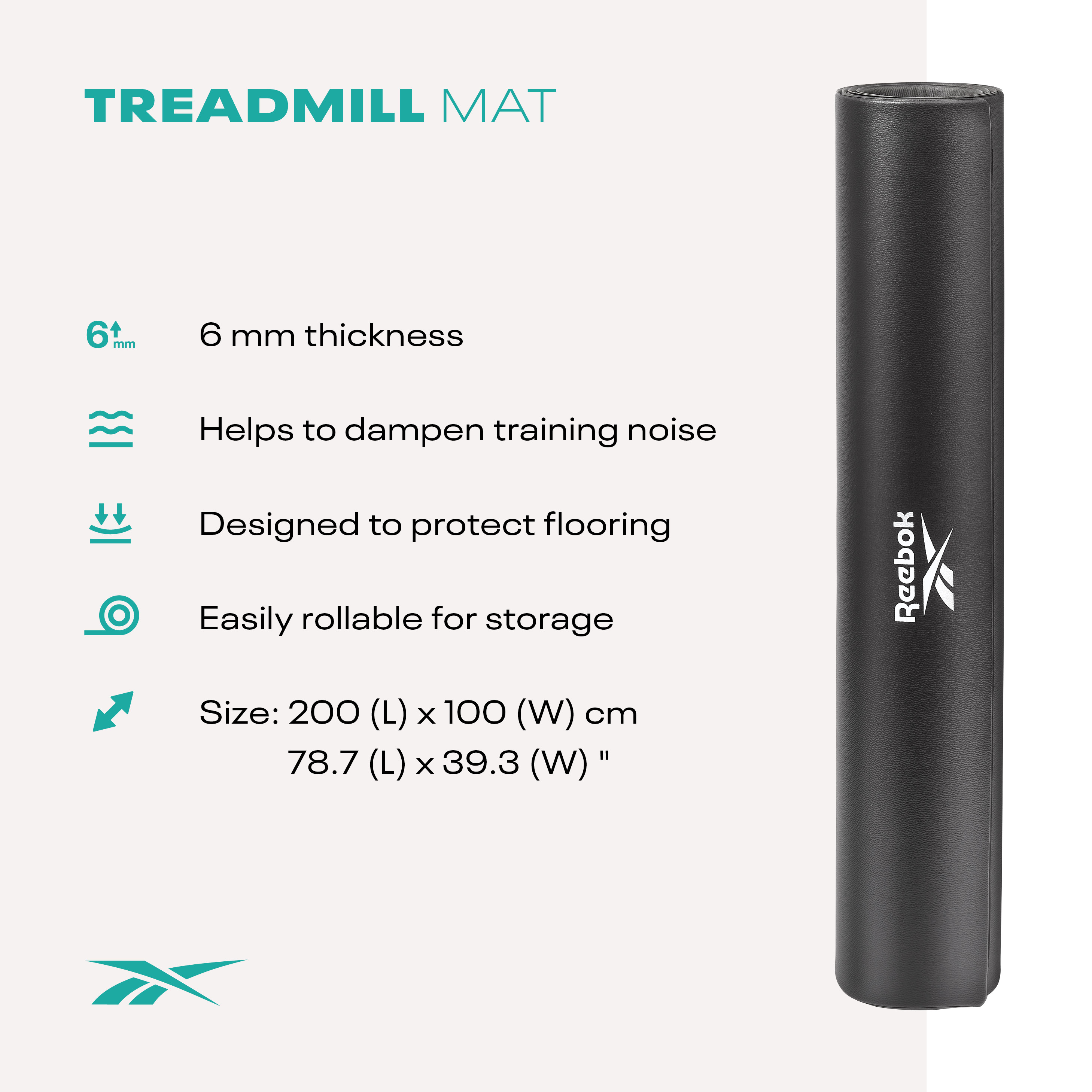 Reebok RAMT-10329-DS Treadmill Mat (Gym Mat)