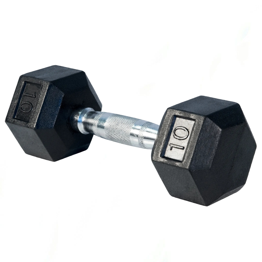 Rising DB001 Rubber Hex Dumbbell - Single (10lbs)