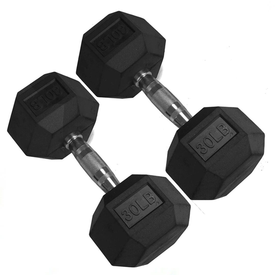 Rising DB001 Rubber Hex Dumbbell - Single (30lbs)