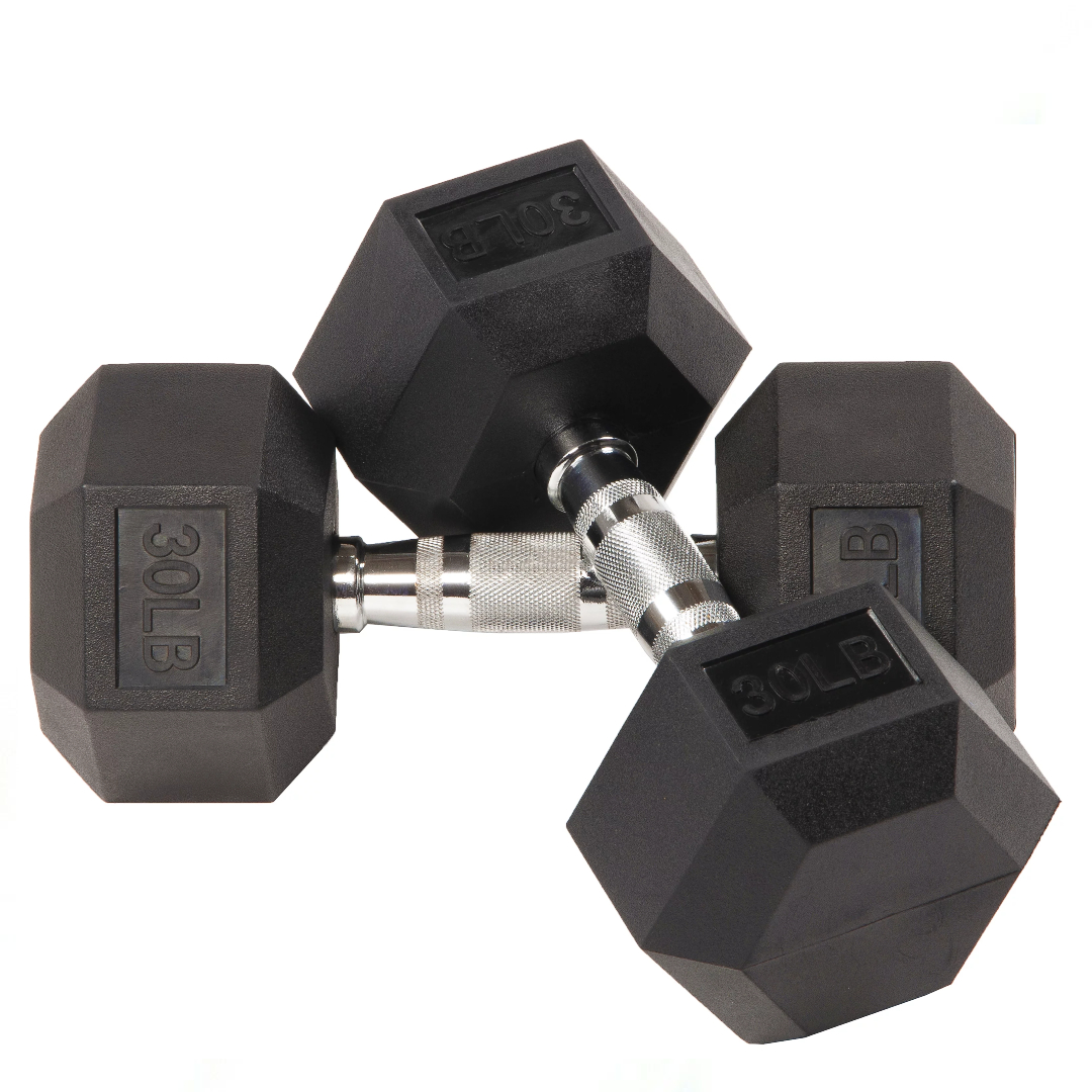 Rising DB001 Rubber Hex Dumbbell - Single (30lbs)