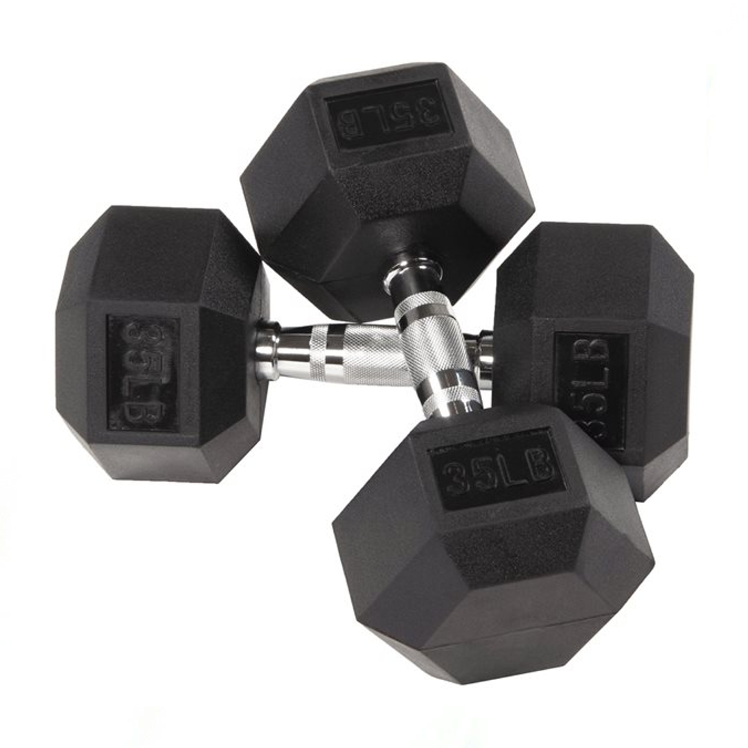 Rising DB001 Rubber Hex Dumbbell - Single (35lbs)