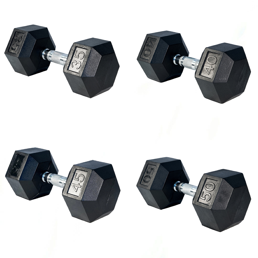 Rising DB001 Rubber Hex Dumbbell - Single (45lbs)