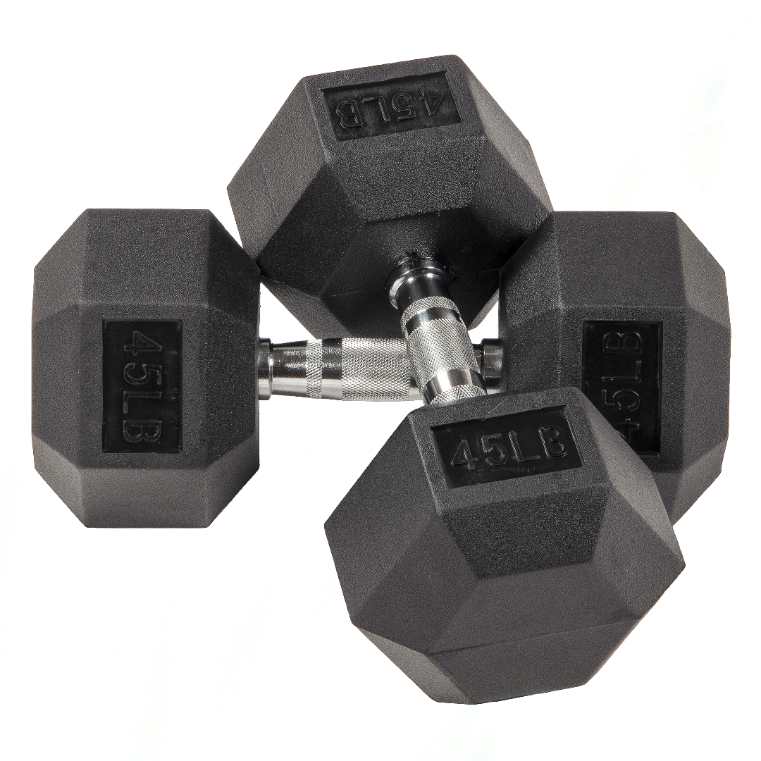 Rising DB001 Rubber Hex Dumbbell - Single (45lbs)