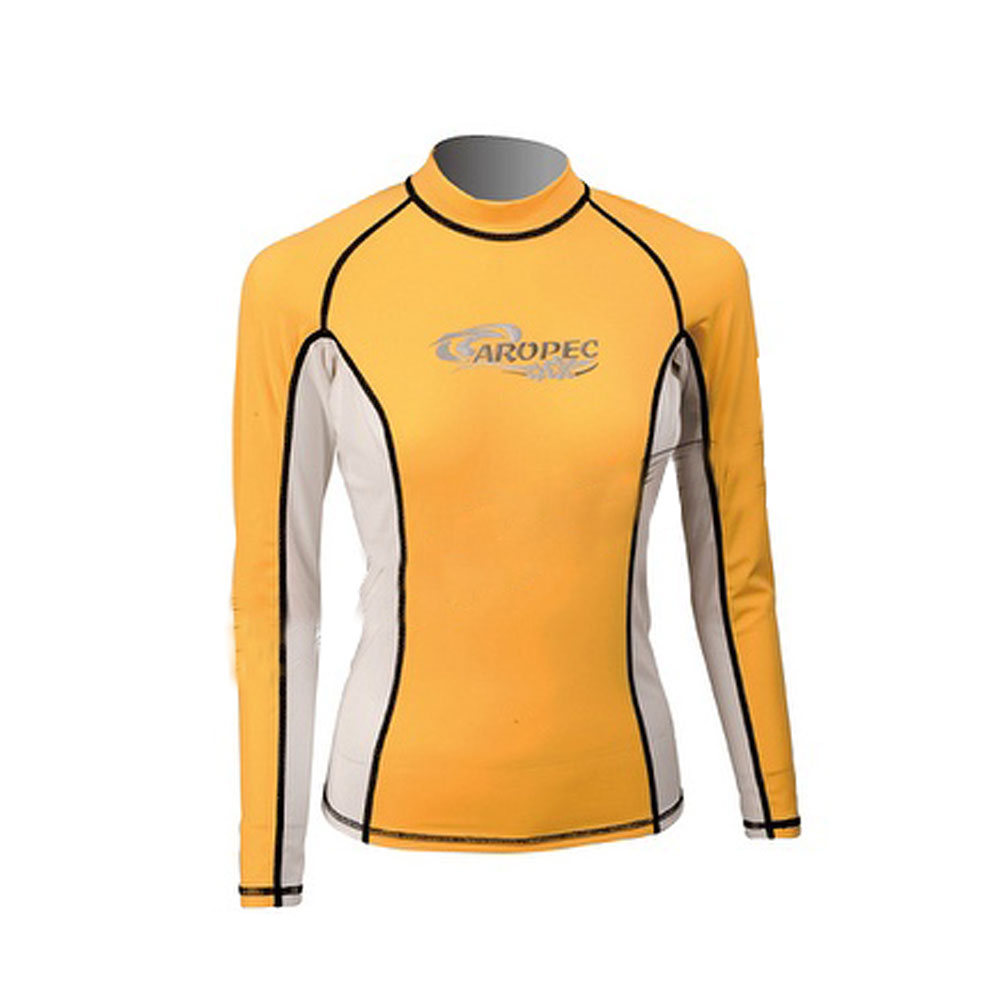 Aropec SS-58-2W Rash Guard - Yellow and White (Small)