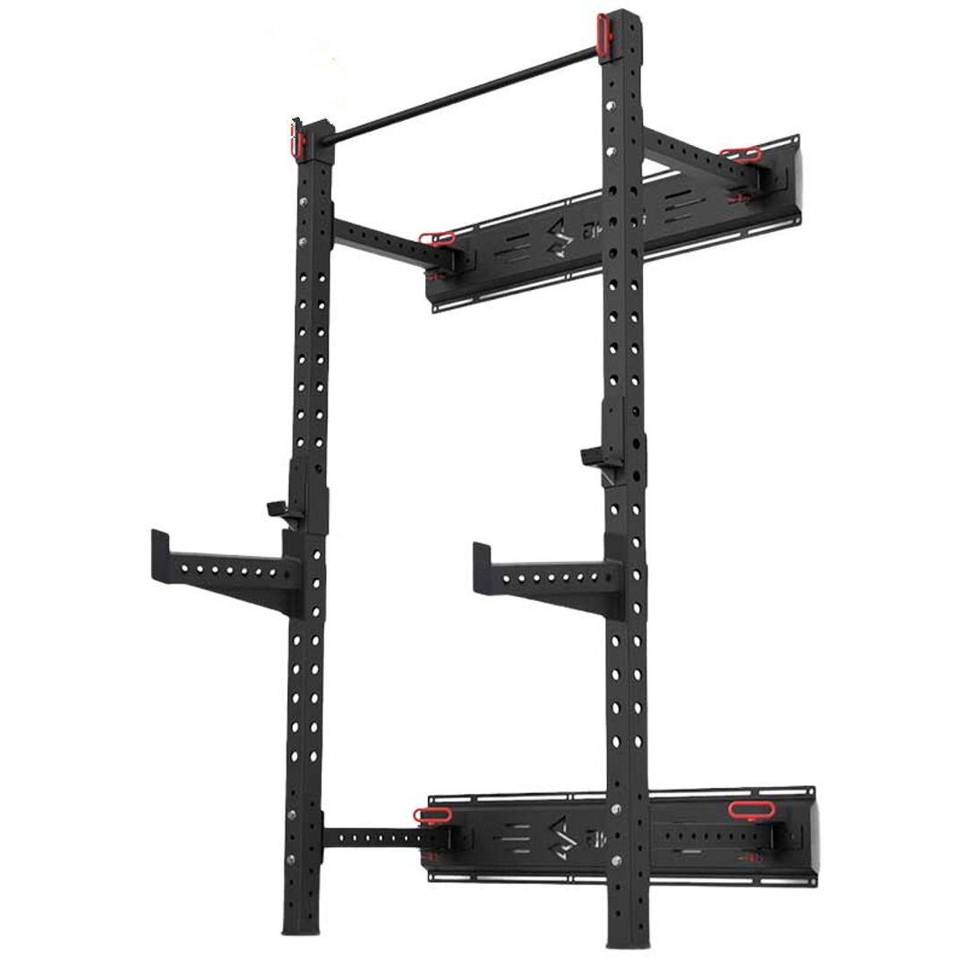 Rising PK050 Wall Mounted Folding Squat Rack (Spotter arms not included)