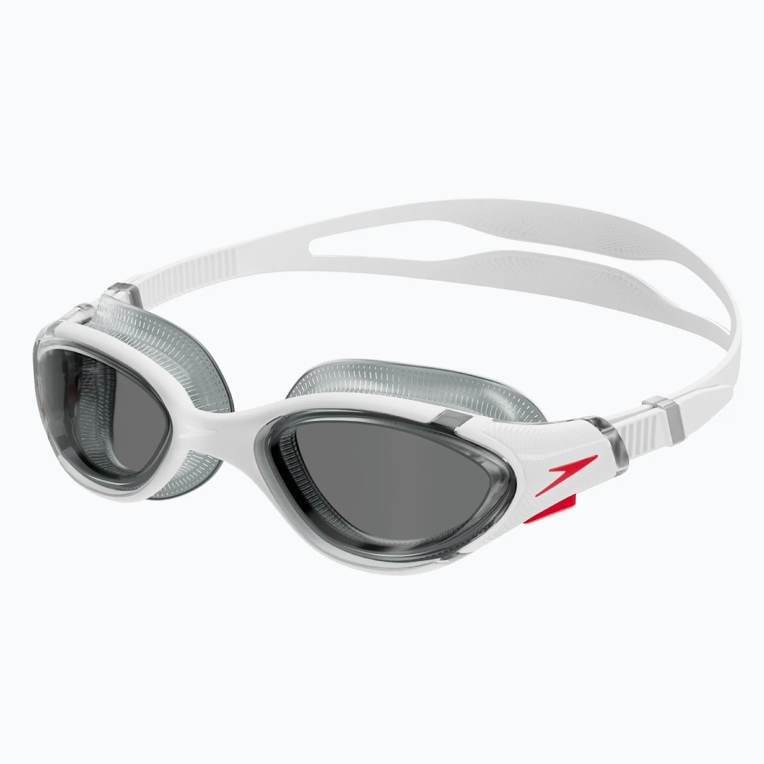 Speedo 8-00233214500 Biofuse 2.0 Swim Goggles (White / Red / Light Smoke)