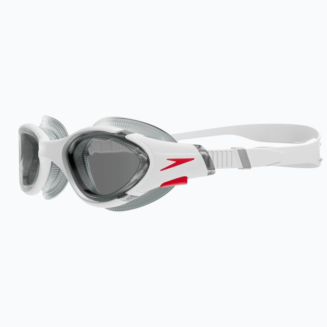 Speedo 8-00233214500 Biofuse 2.0 Swim Goggles (White / Red / Light Smoke)