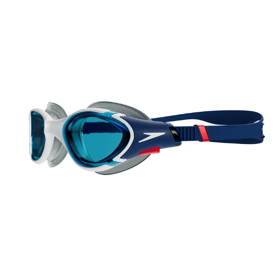 Speedo 8-00233214502 Biofuse 2.0 Swim Goggles (Ammonite Blue / White / Red)