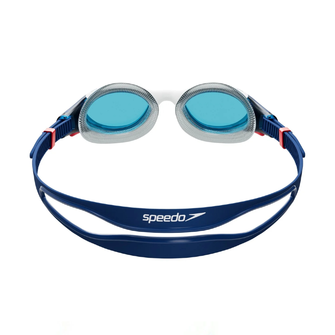 Speedo 8-00233214502 Biofuse 2.0 Swim Goggles (Ammonite Blue / White / Red)