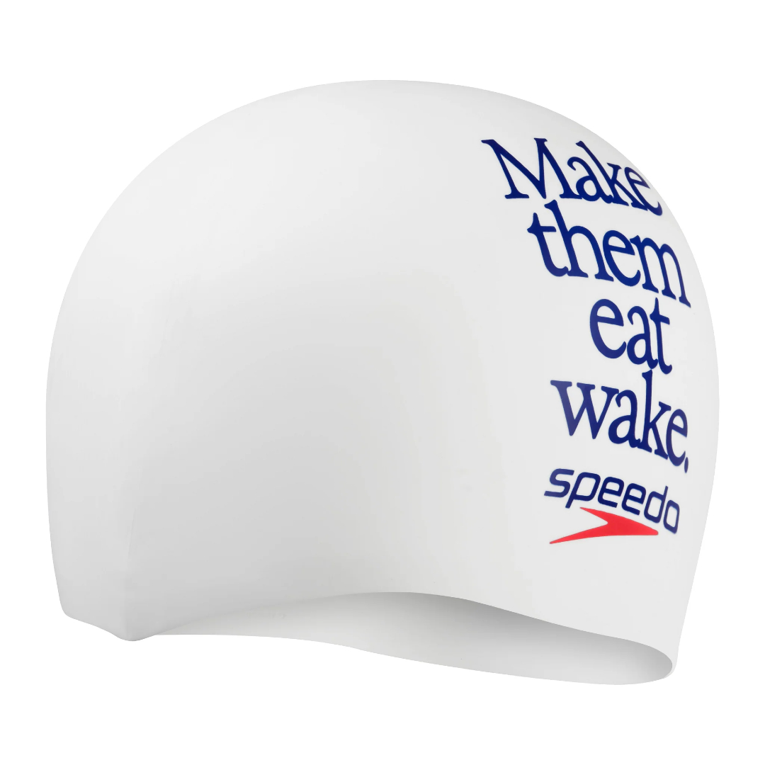 Speedo 117871 Slogan Print Silicon Swimming Cap