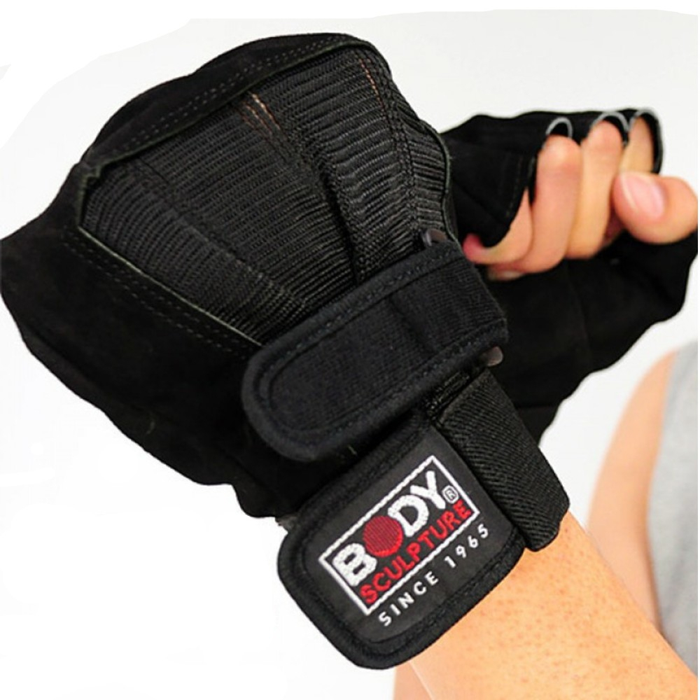 Body Sculpture BW-95US-H Leather Fitness Gloves (Small)