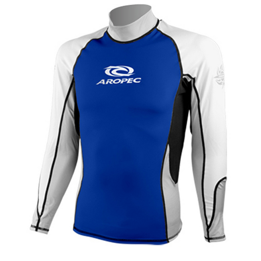 Aropec SS-5K10M-BU Star LS Men's Lycra Long Sleeve Rash Guard - Blue (Small)