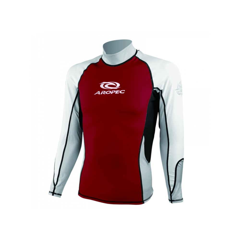 Aropec SS-5K10M-RD Star LS Lycra Long Sleeve Rash Guard - Red (Small)