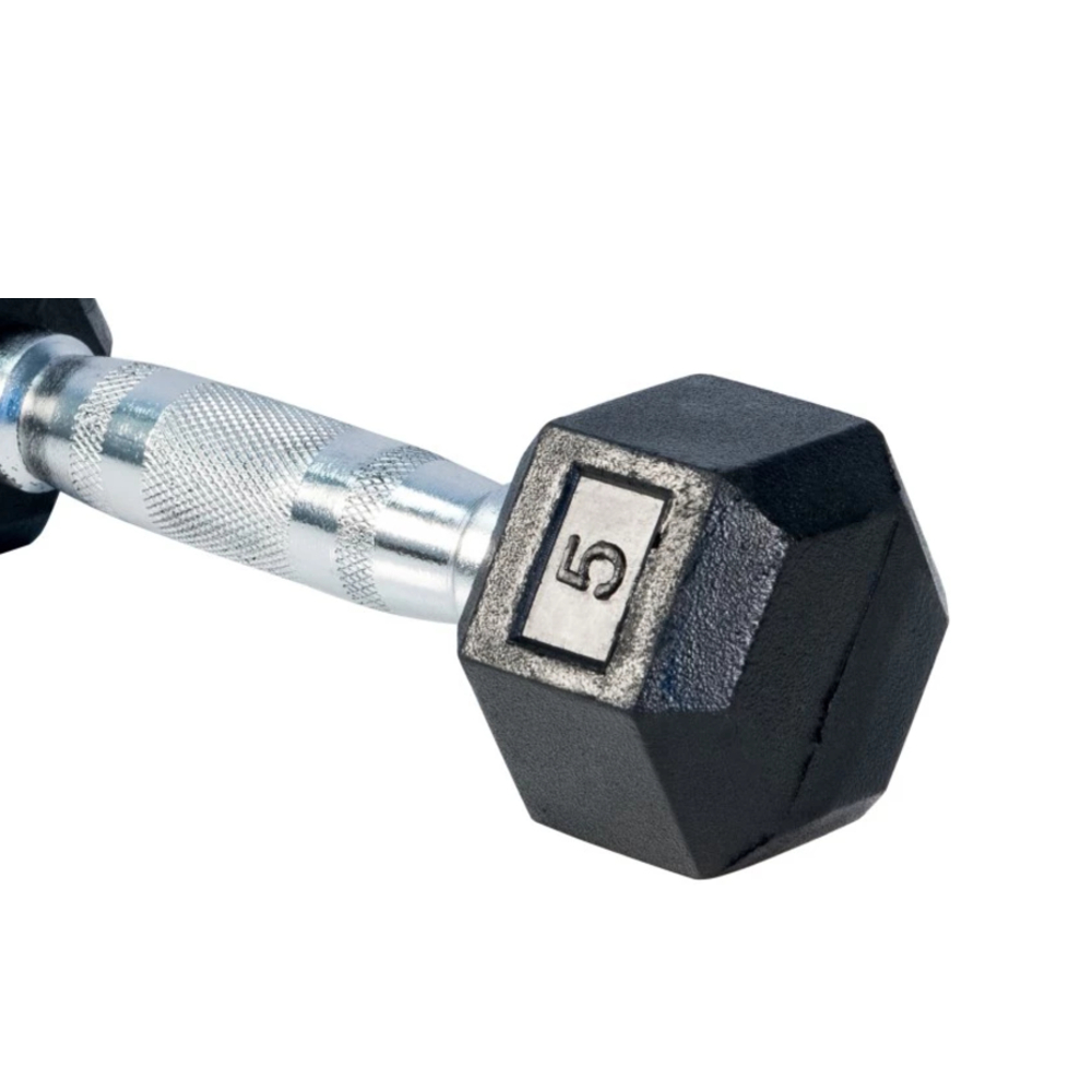 Rising DB001 Rubber Hex Dumbbells (5 lbs) (Per Piece)