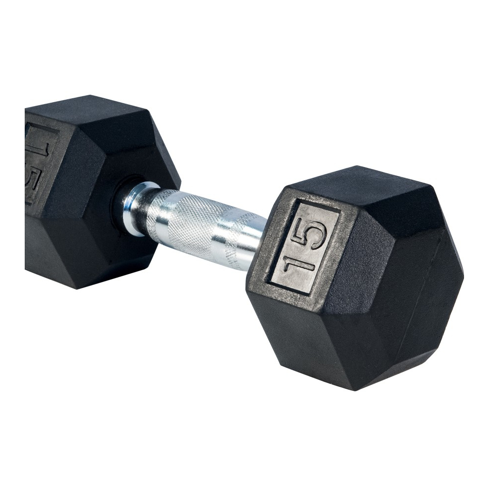Rising DB001 Rubber Hex Dumbbells (15 lbs) (Per Piece)